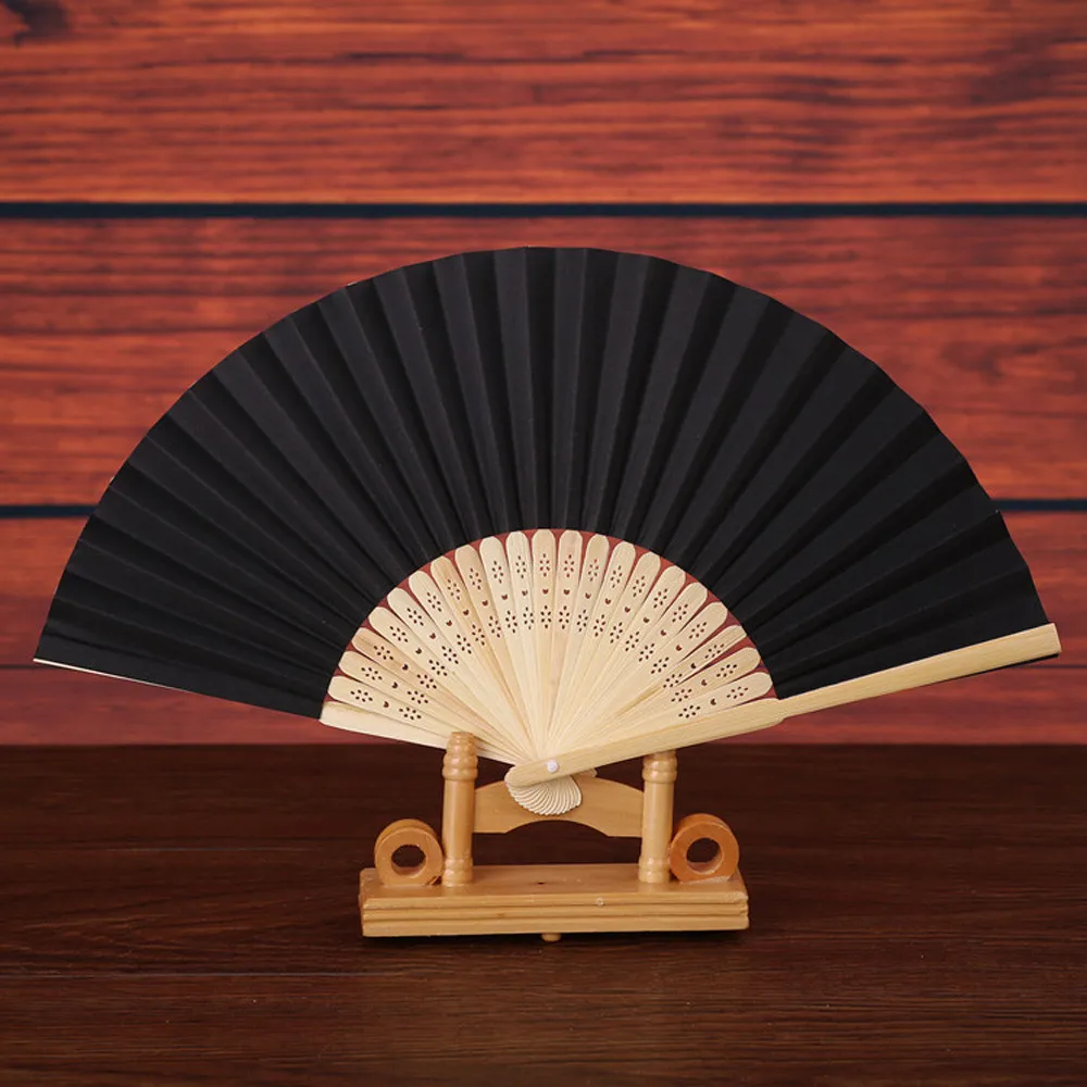 Hand Fan Pocket Folding Fan Solid Color Bamboo Paper Fan Wedding Fan Diy Guest Gift For Wedding Birthday Summer Party view 6