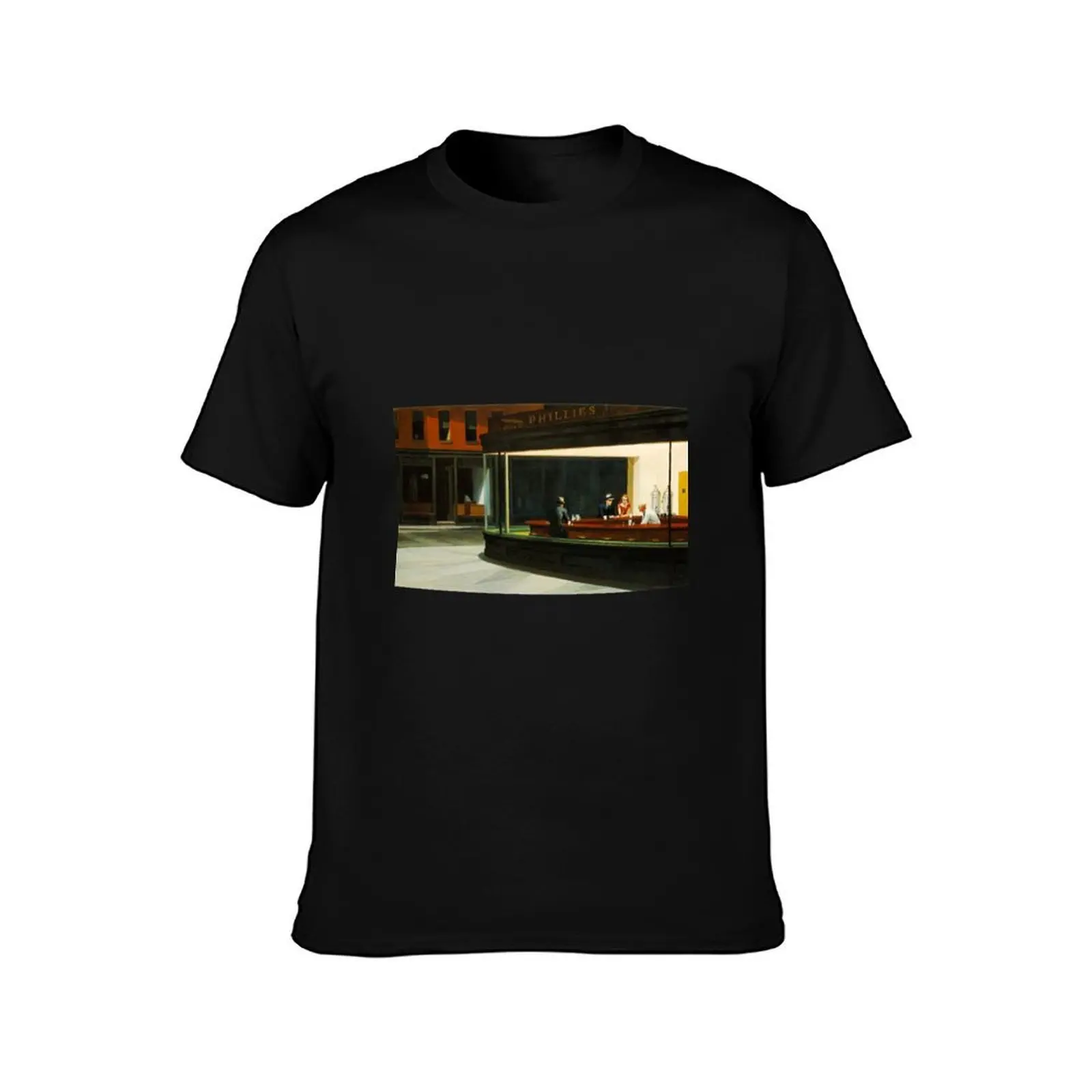 nighthawks edward hopper artwork edward hopper paintings T-Shirt, Summer Casual Cotton Tee, Oversized Streetwear Tops