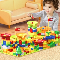 100/200/300PCS BIG SIZE Marble Race Run Maze Ball Track Building Blocks Funnel Slide Assemble Bricks Compatible Blocks Toy