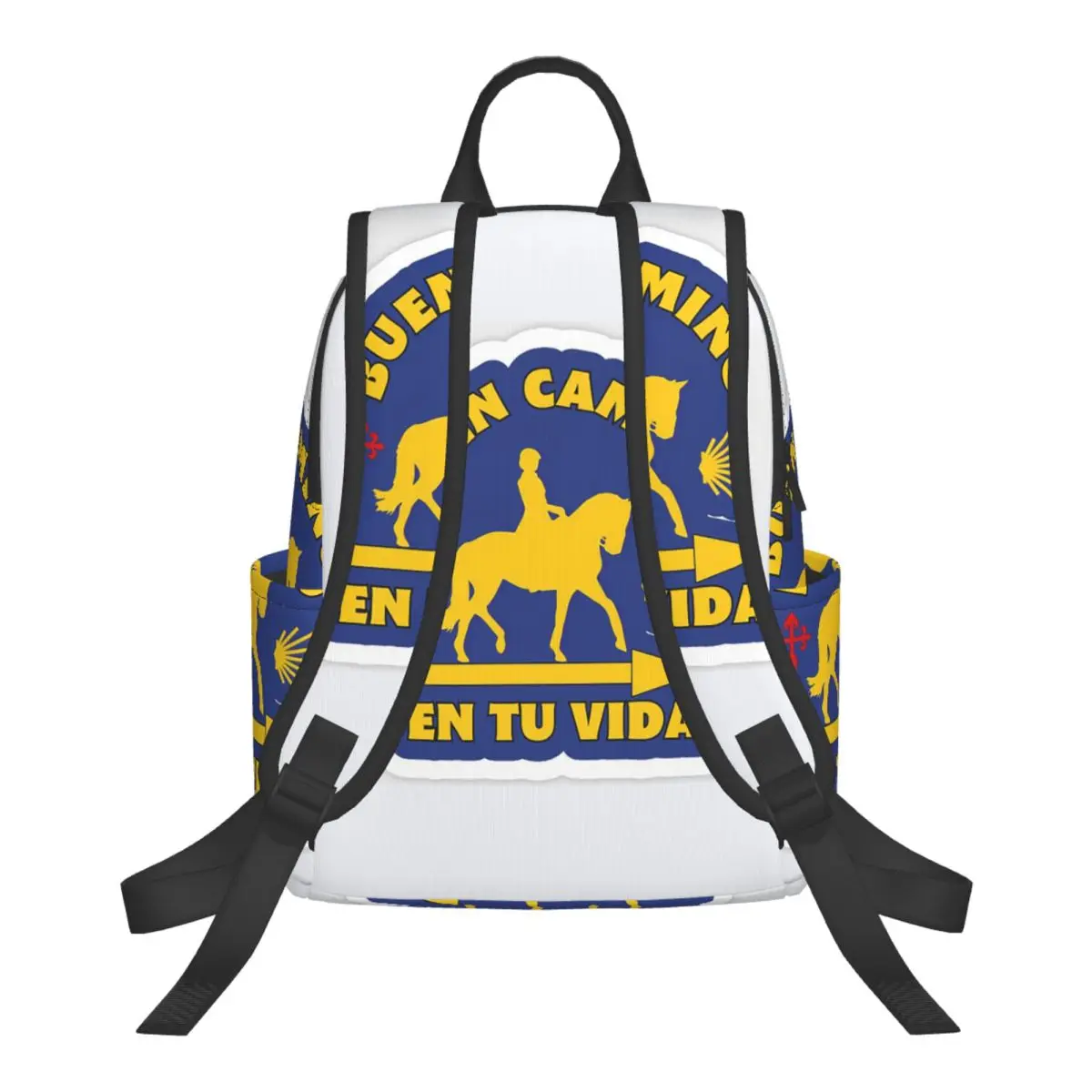 Yellow Camino De Santiago Scallop Shell Student Backpack School Bag Hiking Travel Daypack for Men Women Bookbag Shoulder Bags