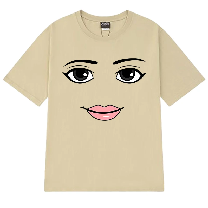High Quality Novelty Robloxs Woman Face Game Meme Graphic T shirts Men Women Fashion short sleeve T-shirts Unisex Cotton Tops
