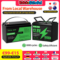 MFUZOP 12V 100Ah LiFePO4 Battery with Low-Temp Protection, Built-in 100A BMS, Max. 15000 Cycles, Perfect for Trolling Motors, RV