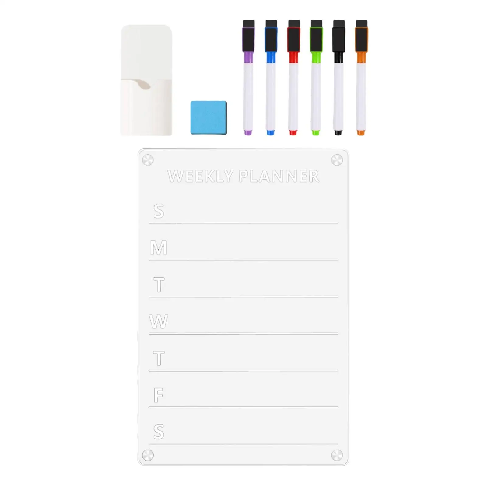 กระดานเตือนความจำปฏิทินแม่เหล็กกระดานวางแผนลบได้สำหรับตู้เย็นบอร์ดวางแผนรายสัปดาห์แบบพกพาสำหรับครอบครัวสำนักงานห้องครัวบ้าน