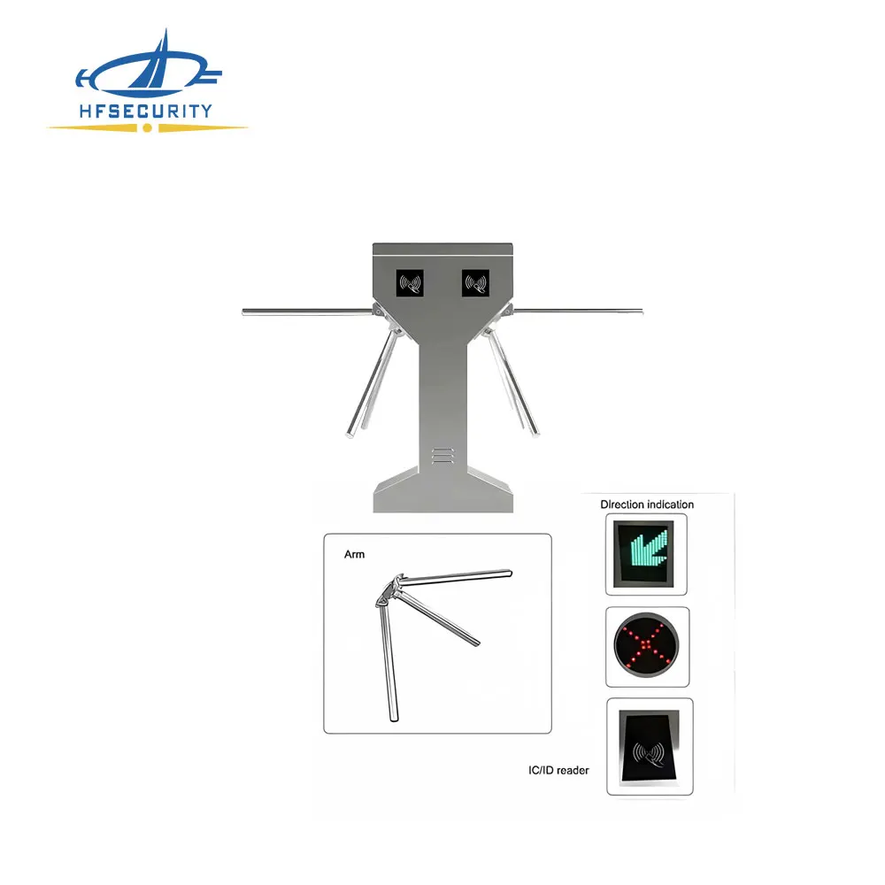 Vertical Double Movement Tripod Turnstile Access Control Device RS485 304 Stainless Turnstile Mechanism Gate