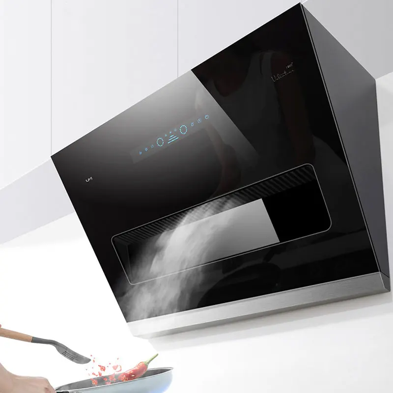 شفاط عادم المطبخ 800 مللي متر شفاط المطبخ المنزلي من الفولاذ المقاوم للصدأ عادم الدخان شفط جانبي غطاء المطبخ التهوية