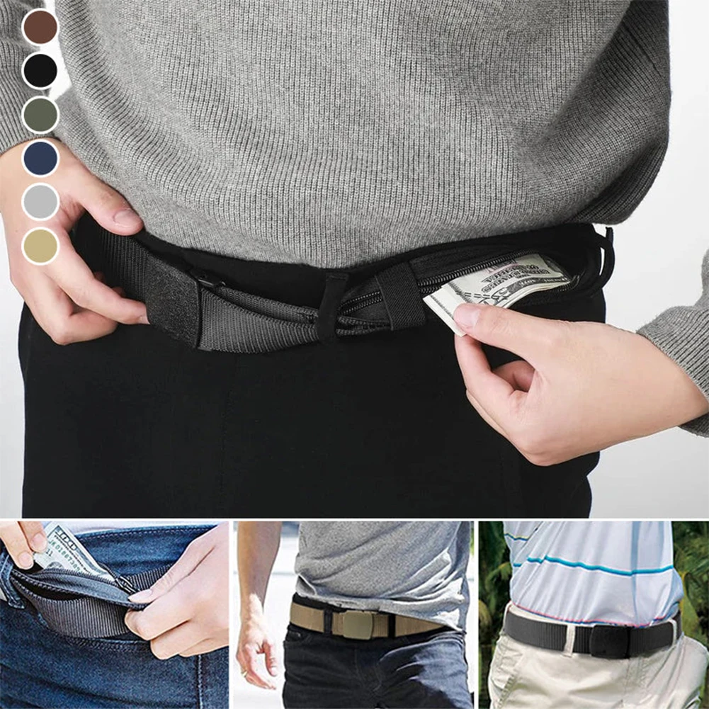 1/2pcs Outdoor Anti Theft Nylon Belt,Length 120cm Waistbelt with Concealed Wallet for Men,High Quality Waist Belt for Gifts