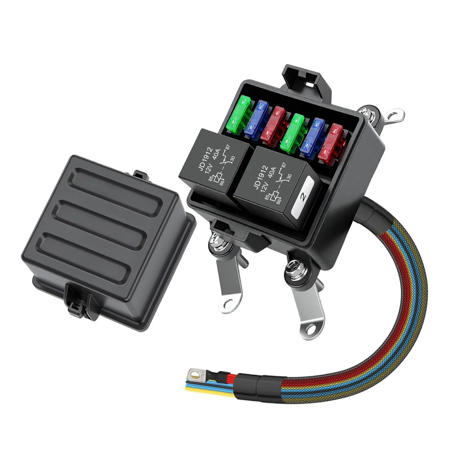 

Pre-wired Automotive Relay Fuse Box Durable Nylon Double Circuit Safety Easy Connection Allowing To Select Appropriate