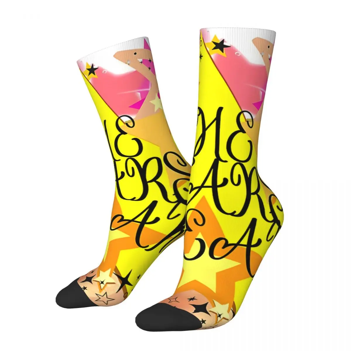 Vintage THE STARS SPEAK Men's compression Socks Unisex Harajuku Seamless Printed Novelty Crew Sock