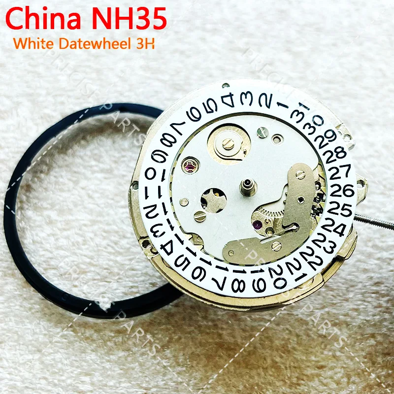 Nova China NH35 Movimento Mecânico Automático Substituição de Alta Precisão Japão NH35A. Encontro às 3h00. Relógio mod de 24 joias