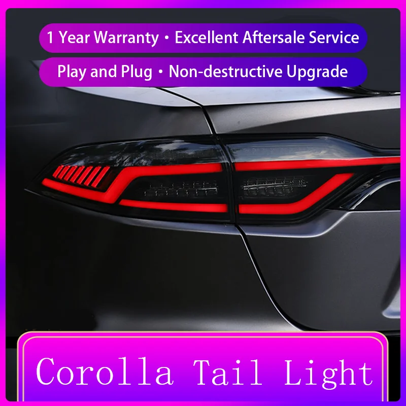 2 PCS Auto Lights For Toyota Corolla 2019-2023 Tail Lamp Modified DRL Dynamic Taillight LED Projector Lens Tool Car Accessories