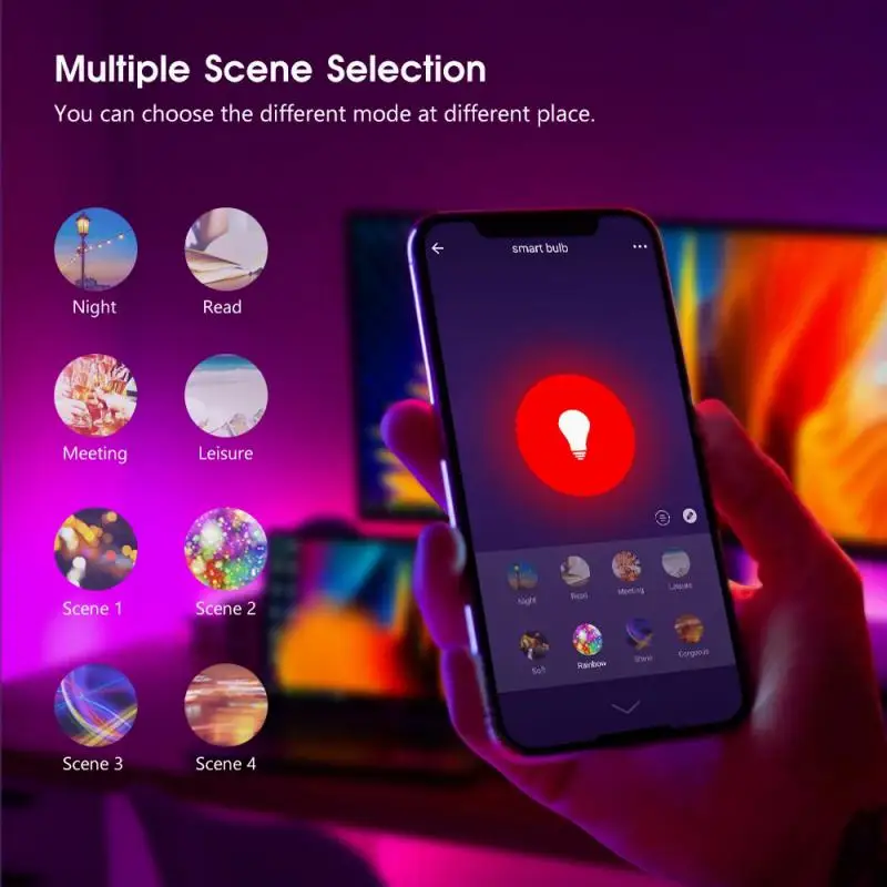 Bombilla Led inteligente con WiFi para el hogar, luz RGB BR30, 13W, E26, 100-240V, Control por aplicación Smart LIfe, funciona con Alexa y Google Home, Tuya