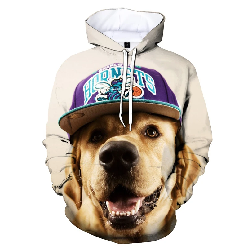 Cute Animal Dog Pattern 3D Printed Men's Hoodie Spring And Autumn Neutral Fun Fun Fashion Casual Oversized Pullover Sweatshirt