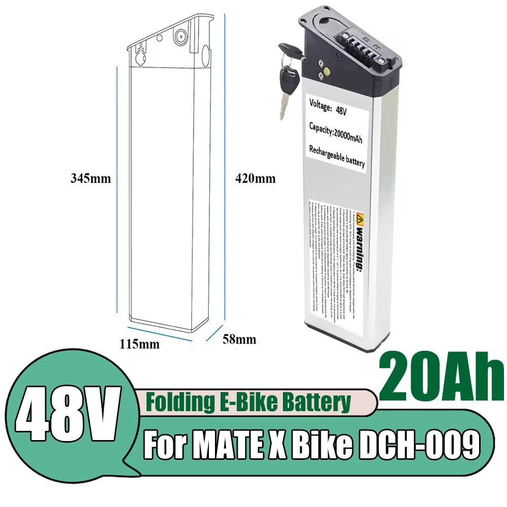 48V 20Ah Replacement Batteries for DCH-009 New Engwe EP-2 Pro Engine Pro Upgraded Version for MATE X Bike Battery with Charger