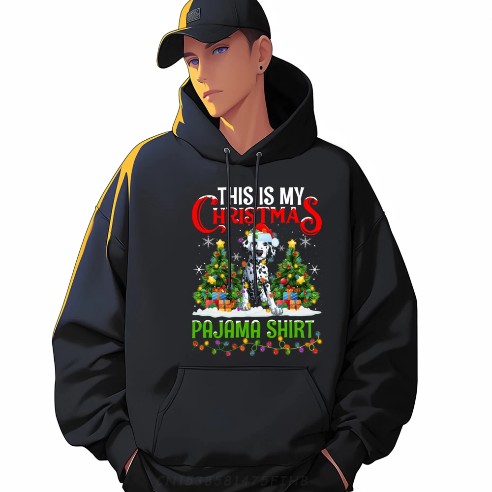 

This Is My Christmas Pajama Hoodie Dalmatian Dog Christmas Luxury Designer Pullover Hoodies For Men