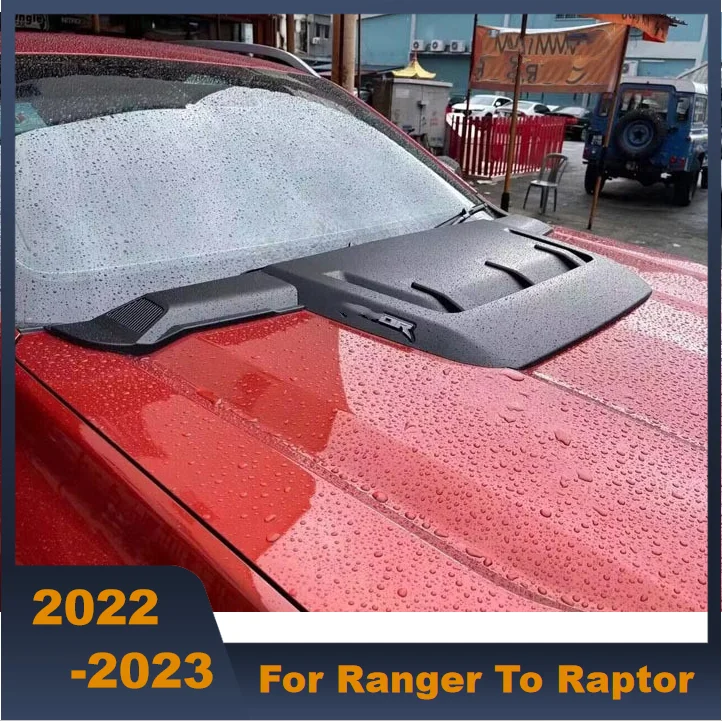 

ABS Black Bonnet Scoop Bonnet Hoot Front Car Cover Seven Styles Fit For Ford Ranger Refit To Raptor 2022-2023