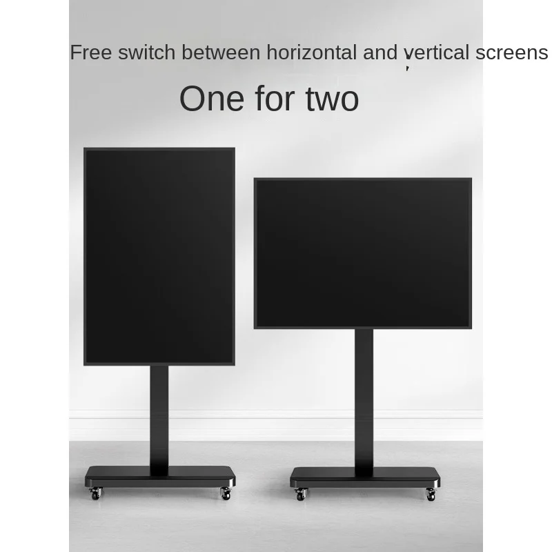 Horizontal and Vertical Screen RotatingTV Floor Stand for Live Streaming Punch-Free Suitable for Xiaomi Hisense TCL Skyworth