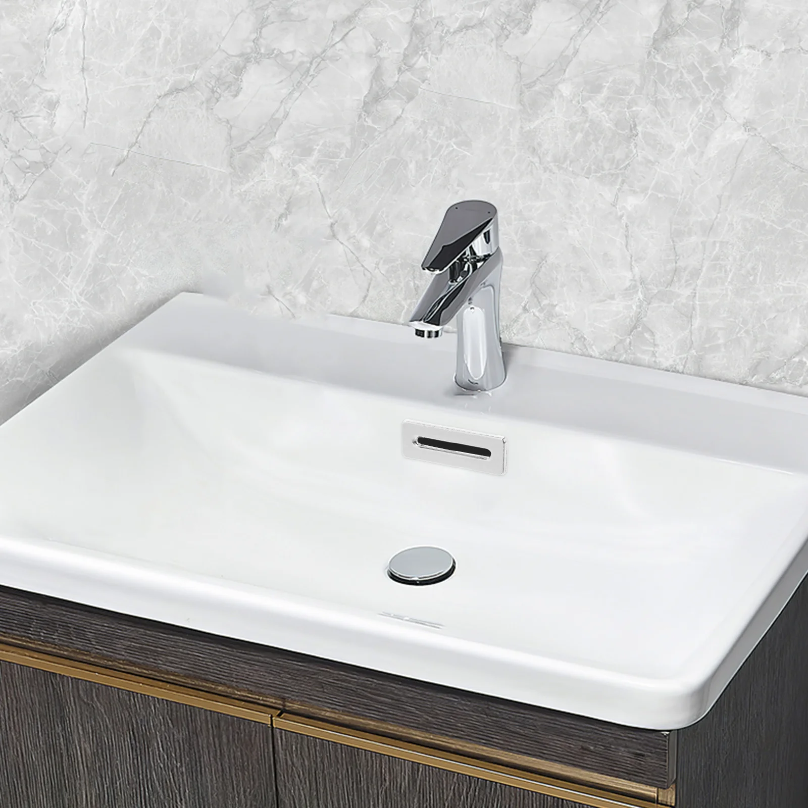 Anillo de tapa de desbordamiento para fregadero de baño, inserto embellecedor de lavabo para cubiertas de orificio de cocina, 2 uds.