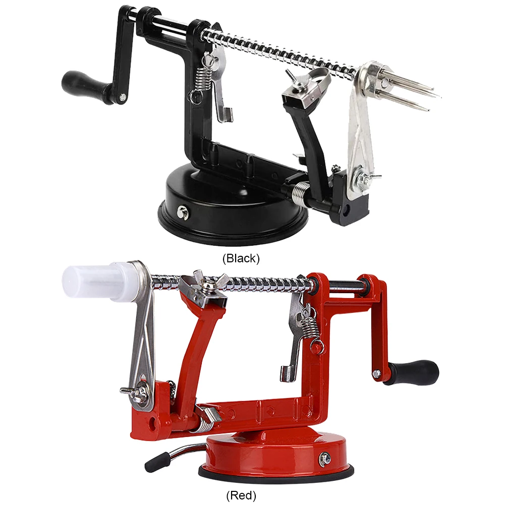 3 in 1 Apple Peeling Machine Versatile Fruit Peeler Slicing Machine Stainless Steel with Suction Base for Household Kitchen