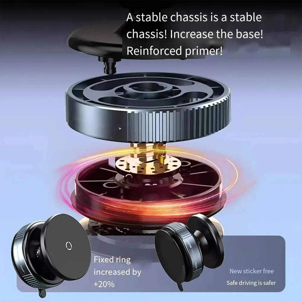 Magnetic 360° Adjustable  Universal Car Bracket Vacuum Suction Phone Mount Foldable Phone Holder Car Mounted Adsorption Bracket image 3