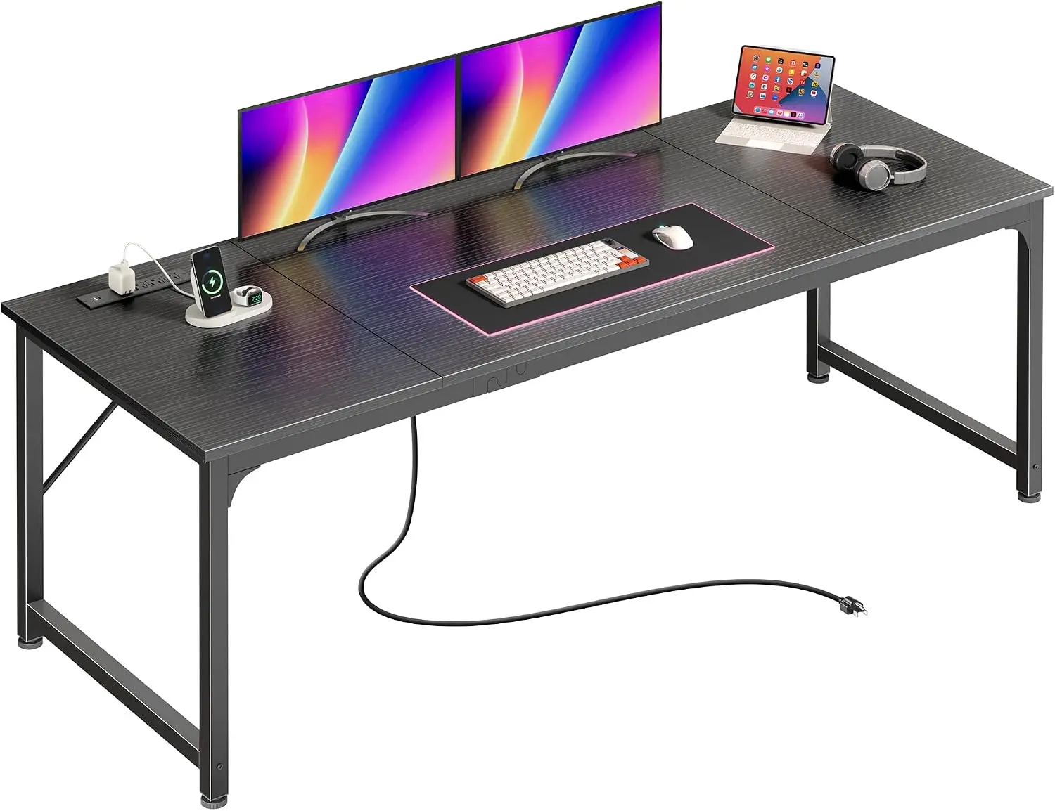 Brand new 70 x 24 Inch Computer Desk with Power Outlets & USB-C, Black