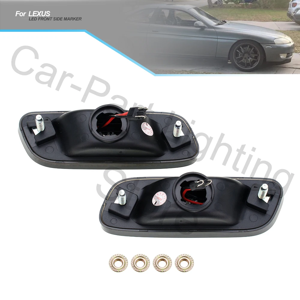 2PCS Led Front bumper Side Marker Lights For 1992-2000 Lexus SC300 SC400 turn signal light