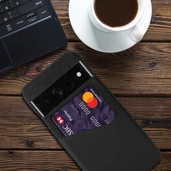 Phone Case For Google Pixel 7 Pro Case Fabric Protection Case with Leather Card Holder Slot Cover Googe Pixel7 7Pro Pixel7Pro