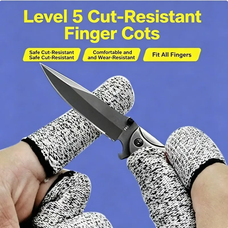 10 Pcs Cut Resistant Finger Sleeves Thickened Anti Slip Work Finger Covers for Gardening Kitchen Puncture Proof  Labor Safety