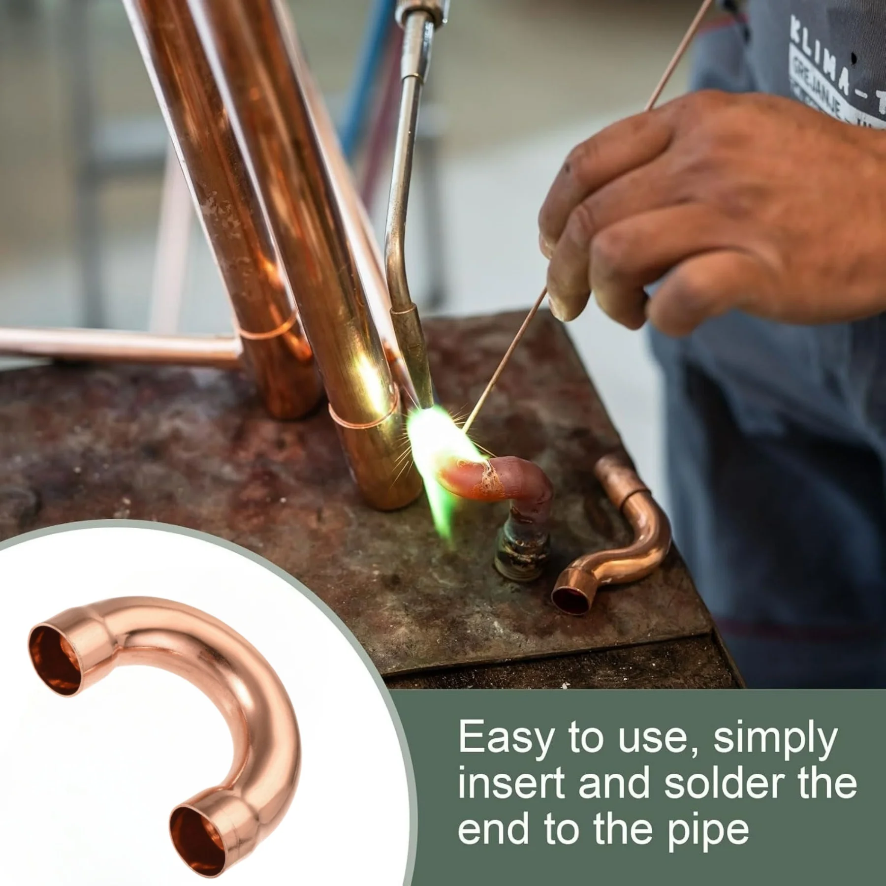 180-градусный U-образный медный фитинг, внутренний диаметр 1-3/4 дюйма, сварной трубный соединитель для макета трубы HVAC и кондиционера