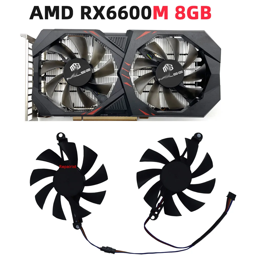 2Pcs/Set,GPU Video Cooler,VGA Card Fan,FL8015 12VB,FL801512VB,For MLLSE RX580 8GB Gaming GDDR5,For AMD MLLSE RX 6600M 8GB