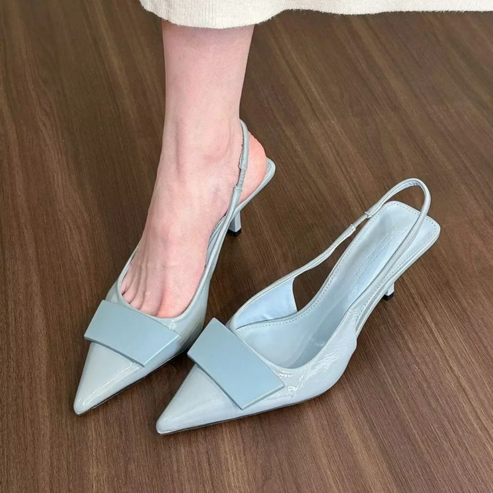 

2026 Spring New Brand Women Sandal Fashion Buckle Ladies Elegant Dress Slingback Shoes Thin High Heel Pointed Toe Pump