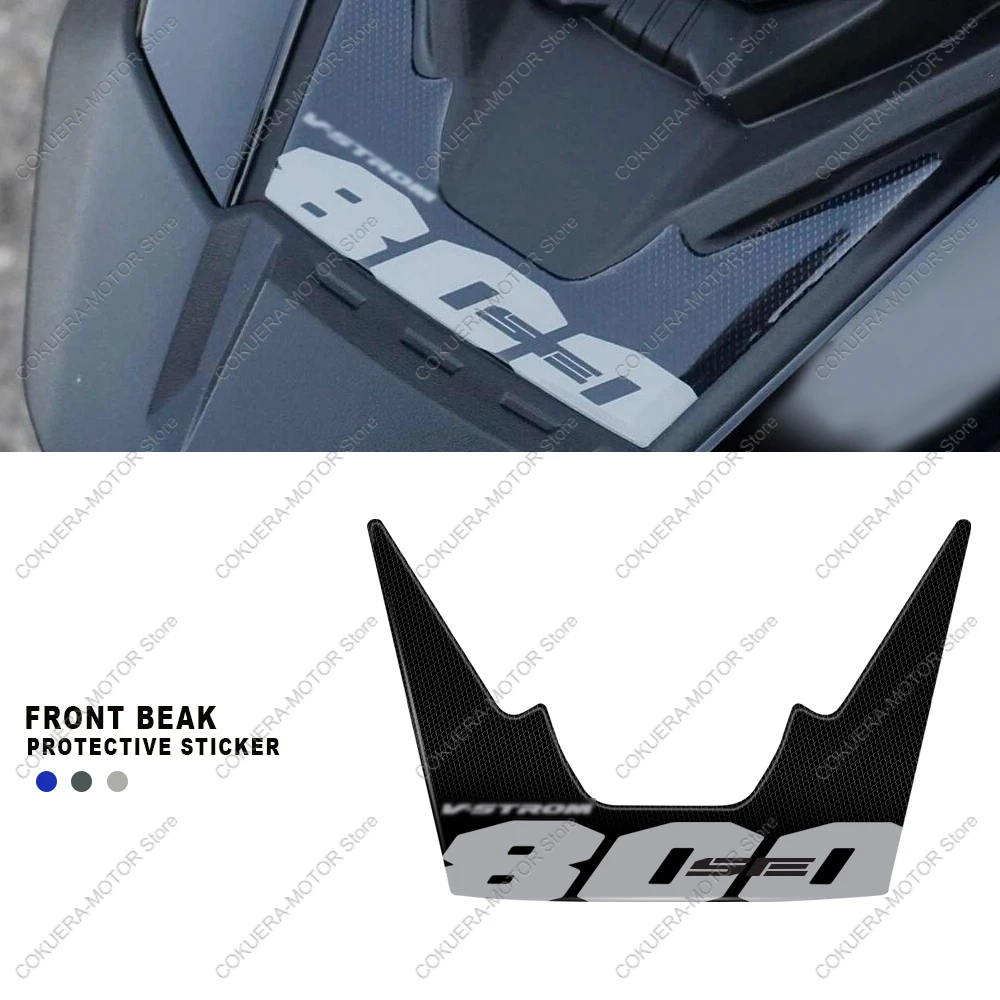 V-strom 800SE-pegatinas de pico delantero para motocicleta, pegatina de protección de resina epoxi 3D para v-strom 800 SE 2023