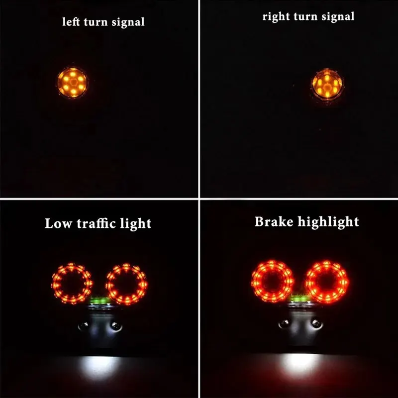 Motorcycle Dual Tail Brake Light Stop Warning Lamp Moto Modified License Plate Holder Turn Signals Motorcycle Accessories