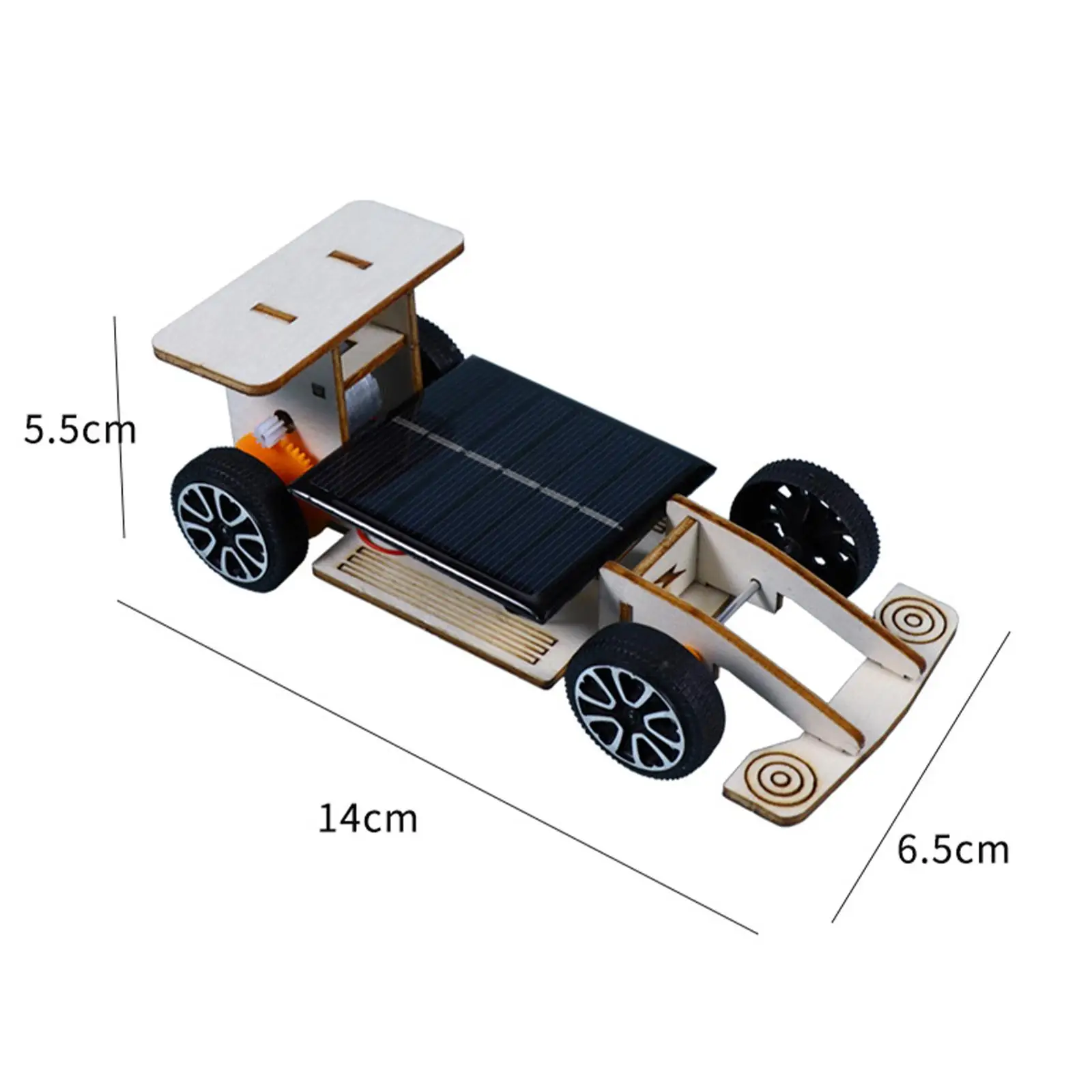 Fai da te Mini auto da corsa solare giocattolo di apprendimento giocattolo auto in legno modello di veicolo Puzzle 3D