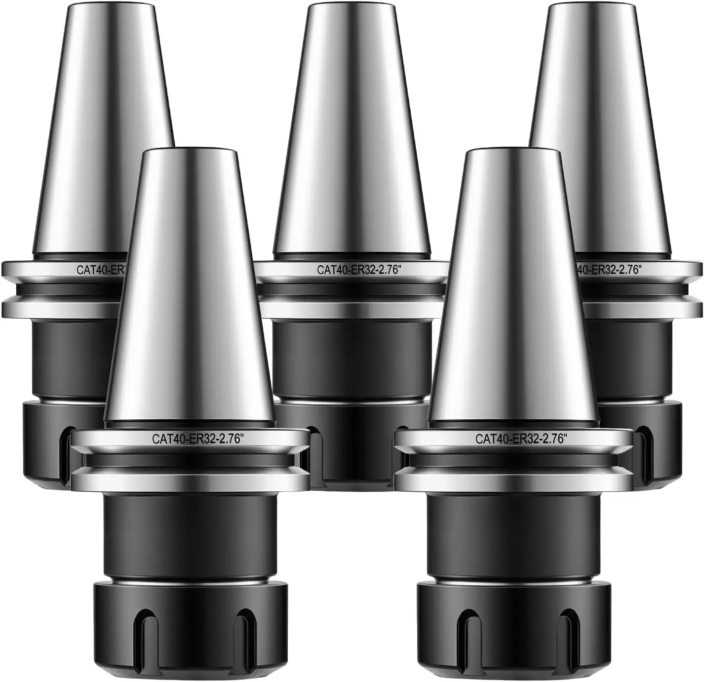 CAT40 Collet Holder ER32 5 Piece Precision Spring Collet Chuck Set | for Milling Machine Drill Presses, 4000 RPM Max Speed, CAT4