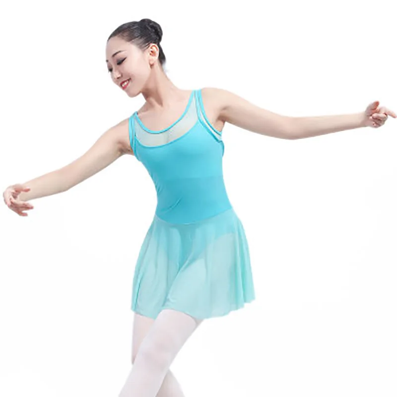 Backless Ballet Leotards With Skirt For Women Girls Sleeveless Cotton Spandex Gymnastics Leotard Dancewear Gymnastic Dress