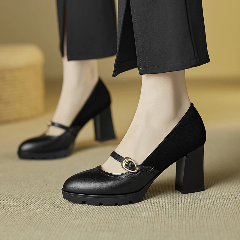 

Fashion Outdoor Women's Heels Quality For Women's shoes genuine leather Pumps Female Shoes 2025 New Sexy Trend