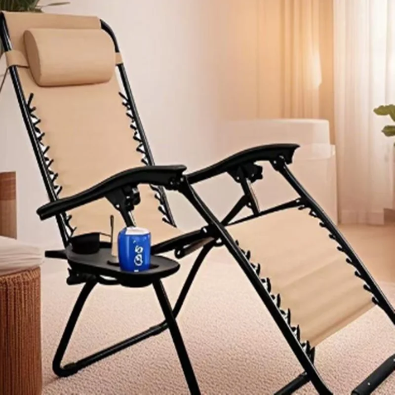 

Пляжный стул с портативным держателем для напитков и складным подносом для кемпинга на открытом воздухе