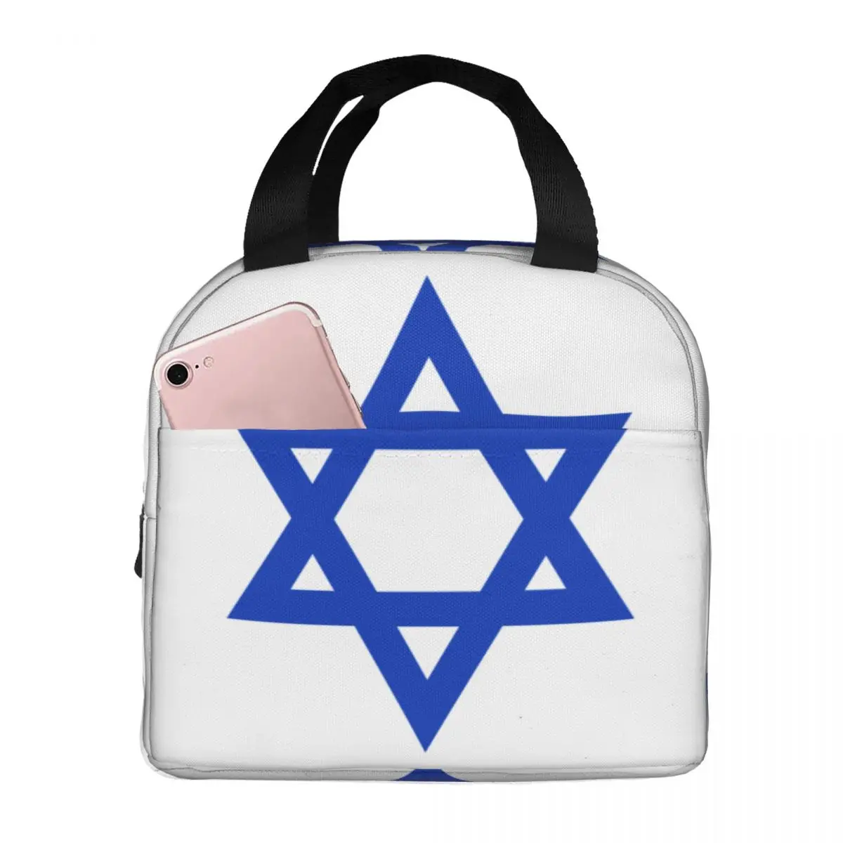 Israel Flag Star Of David Insulated Lunch Bag for Women Waterproof Thermal Cooler Lunch Tote Beach Camping Travel
