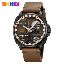 SKMEI 2289  30M Waterproof Original Casual Clock Fashion Business Quartz Watch Leather Strap Men's Wristwatch