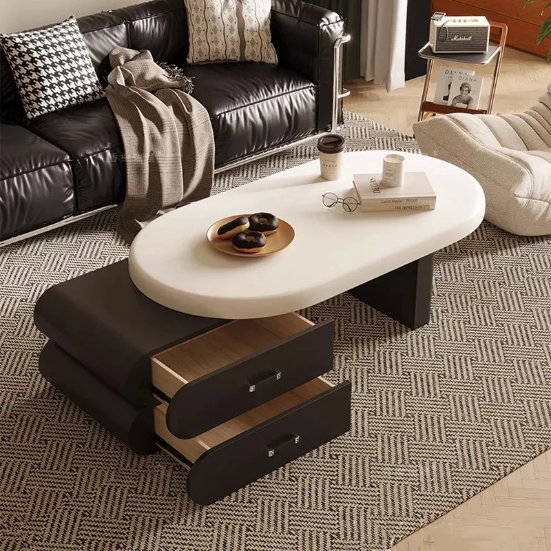 Irregular Minimalist Coffee Table Drawers Wavy Luxury Nordic Coffee Table Xenomorph Adjustable Couchtisch Living Room Decoration