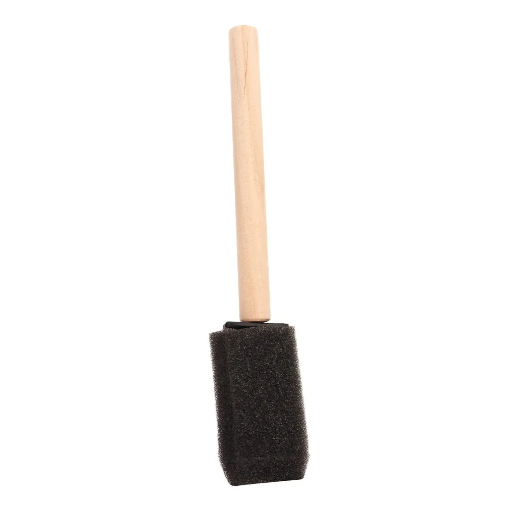 20Pcs Comfortable Wood Foam Paint Brush Length 15cm Black Brush Head Sponge Paint Brush Paint Sponge Brush for DIY