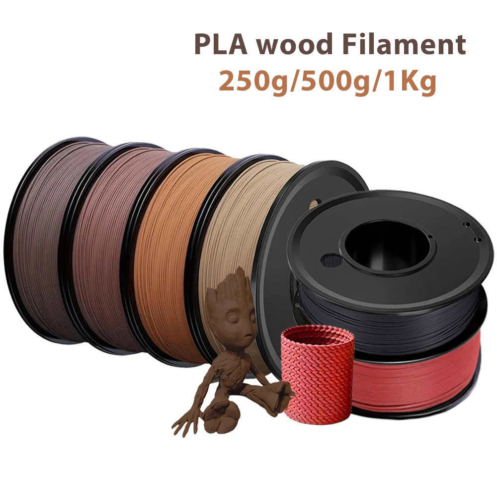 

1.75mm 3D Printer Filament PLA Sandal Wood 250g 500g 1Kg black Red Ebony Wood Sublimation 3D Printing Material pla Filament