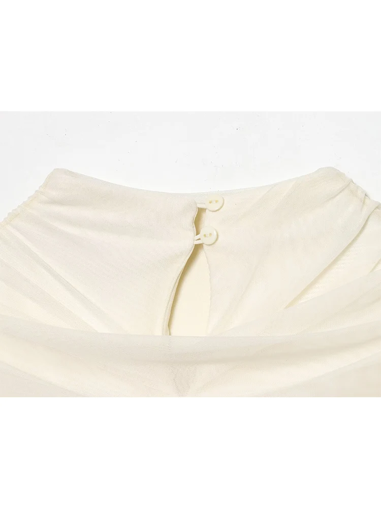 Tfmln elegante sólido emendado mini vestidos para mulheres o pescoço sem mangas em camadas decoração alta rua temperamento vestido fino