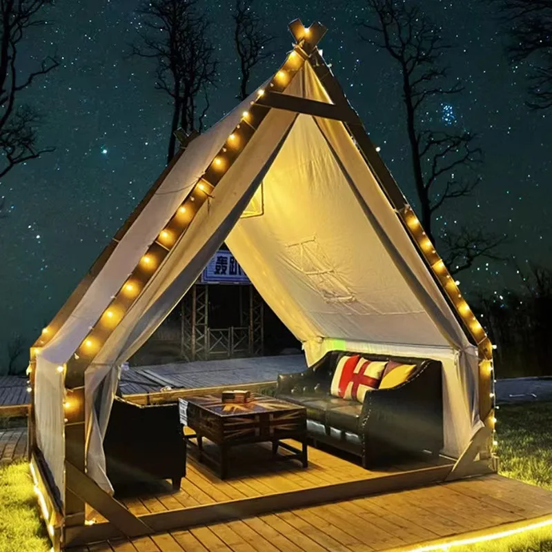 Płótno bawełniane dla dorosłych Teepee Yurt Glamping Tent Tipi Tent Wedding Indian Pyramid Family Camping Outdoor Tents