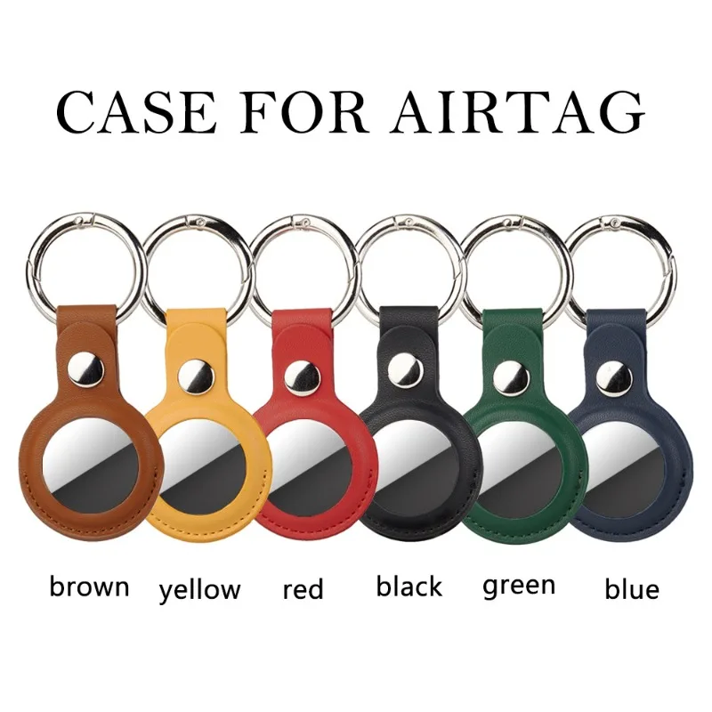 

For Apple AirTag PU Leather Keychain Cover | Anti-Lost Hanging Protective Case