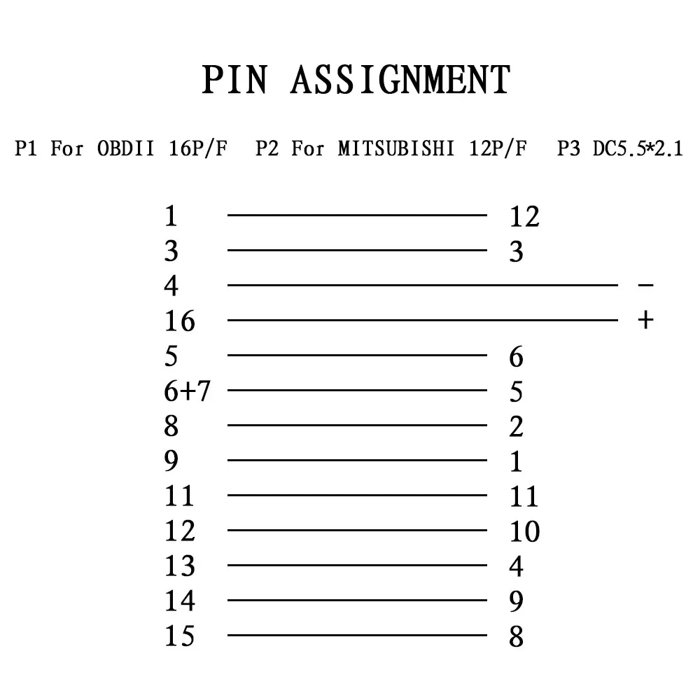 لميتسوبيشي obd2 التشخيص كابلات الموصلات محول 12pin إلى 16pin obdii تمديد كابل obd 2 سيارة الماسح الضوئي السيارات أداة أنثى