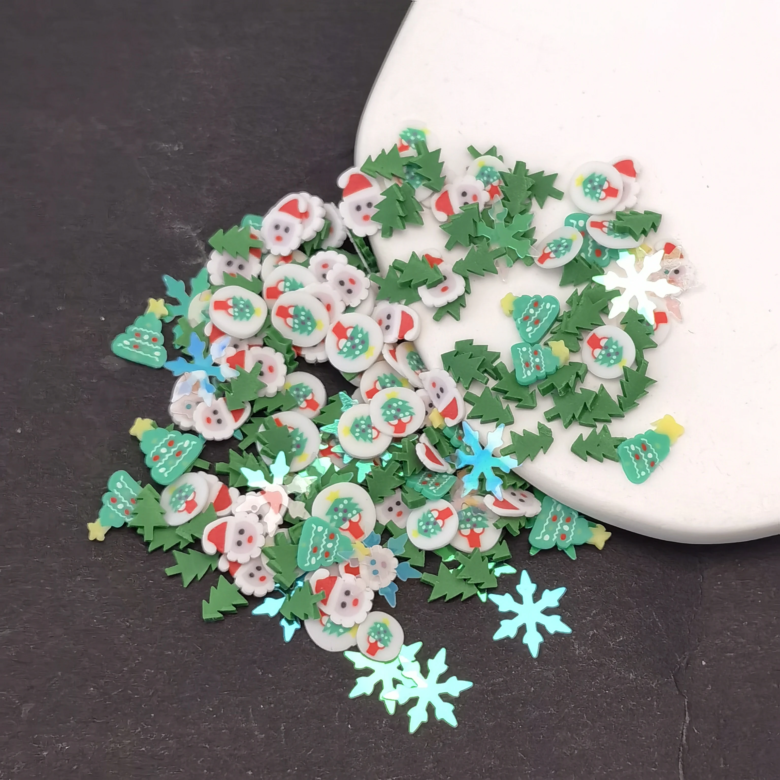 Multi Christmas Series Santa Christmas Tree Clay Slices Sprinkles for Slime Filler Crafts Accessories DIY Decoration