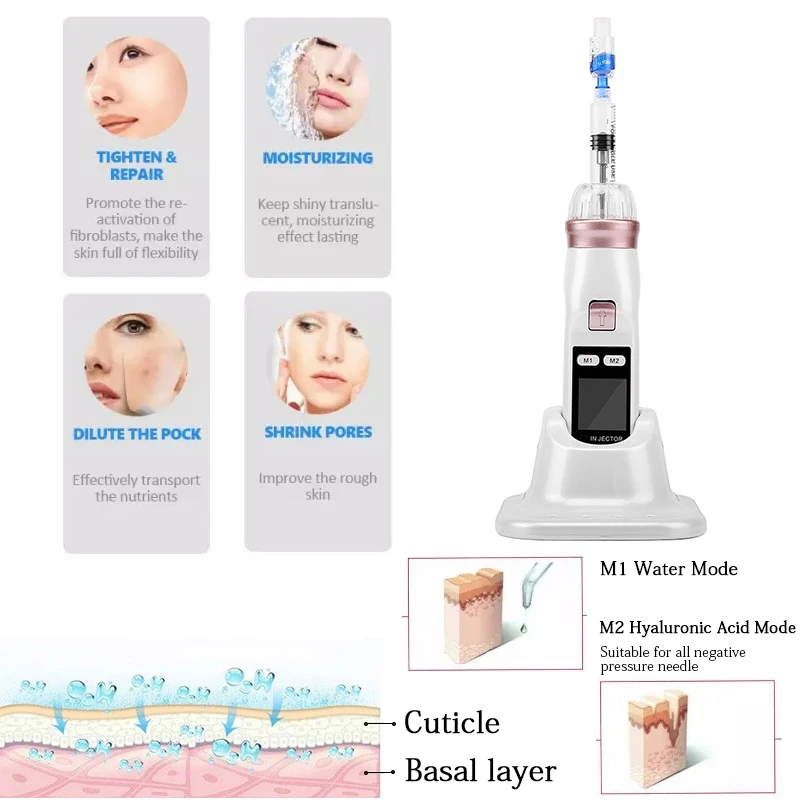 Korea High Pressure EZ Hydrolifting Water Mesotherapy Injector Gun for Wrinkle Removal Face Lifting Skin Care Tool Beauty Device