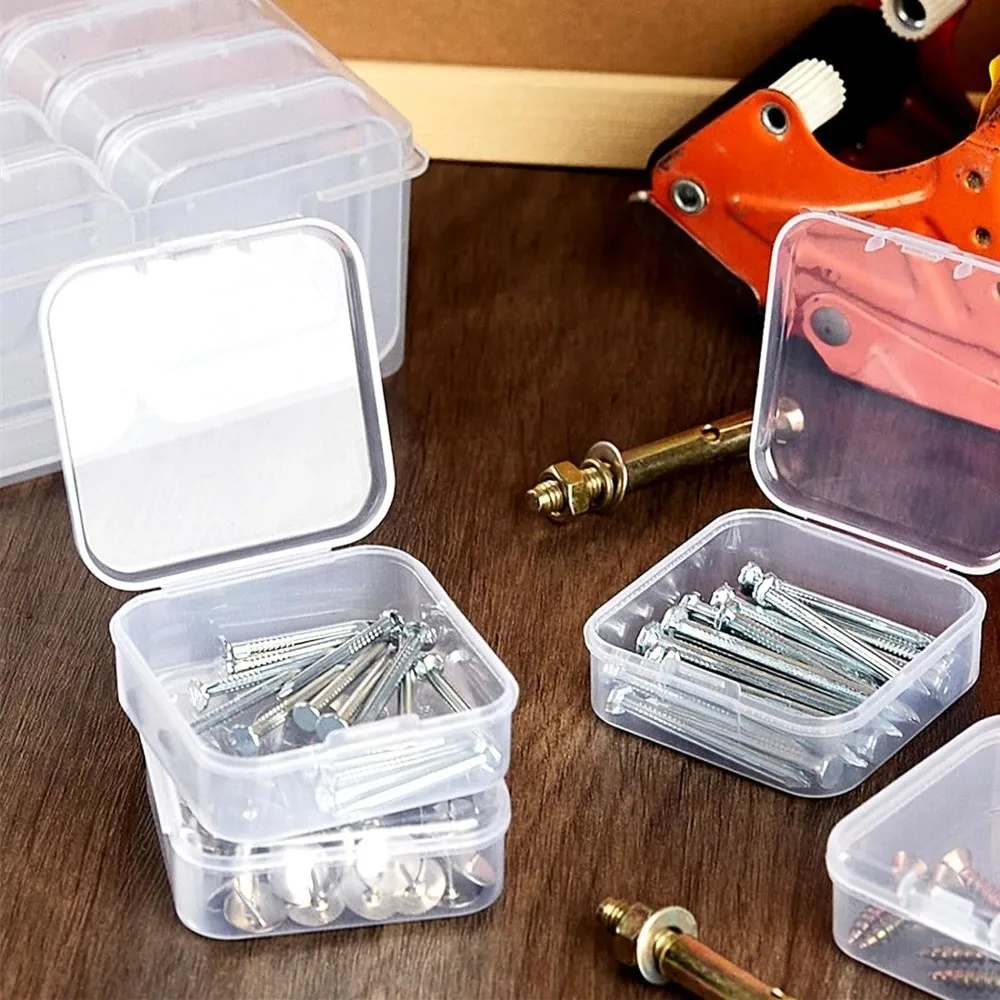 45 Grids Jewelry Beads Storage Case Multi-Functional DIY Rhinestone Nail Design Organize Square Transparent