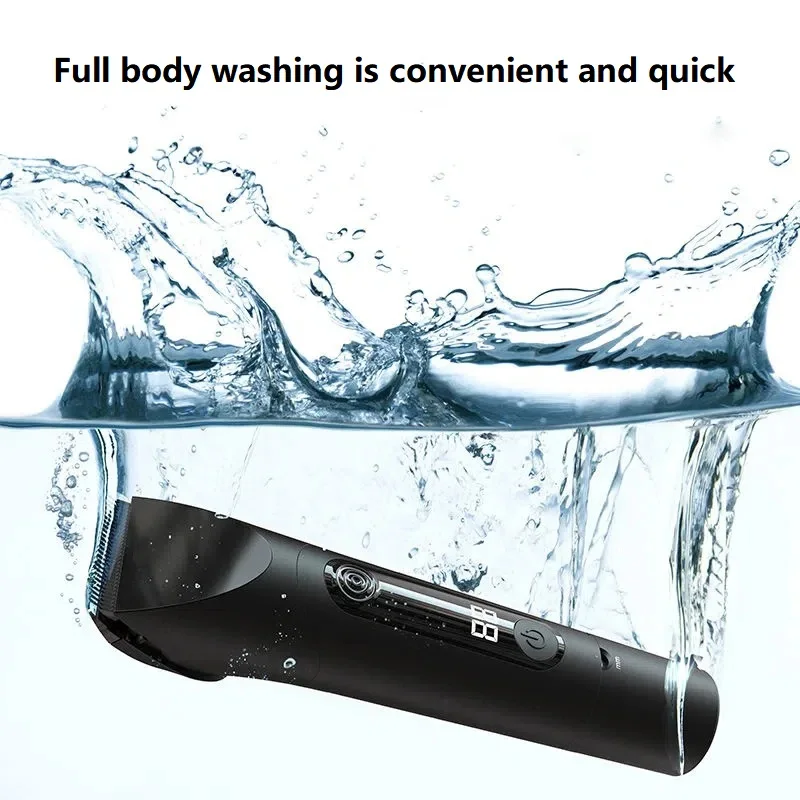 LED 스크린 충전식 티타늄 합금 블레이드 남성용 헤어 클리퍼, 세척 가능, 무선 전문 전기 트리머